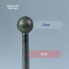 Фреза алмазна куля червона Nailsoftheday, 5*4,8 мм