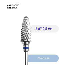 Брендована фреза твердосплавна “Кукурудза” синя Nailsoftheday “Carbide nail drill bit corn” blue, 6,6*14,5 мм