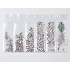 Стрази для нігтів 1440 шт Ss3-Ss10 прозорі Beauty Lady