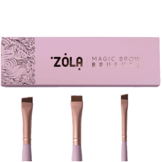 Набір пензликів для фарбування брів Zola Magic Brow Brush світло-рожевий