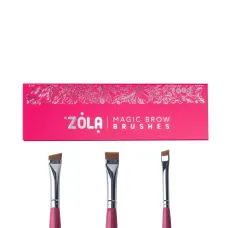 Набір пензлів для фарбування брів Zola Magic Brow Brush малиновий