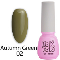 Гель-лак для нігтів Toki-Toki Autumn Green AG02 болотно-зелений Без TРO, 5 мл