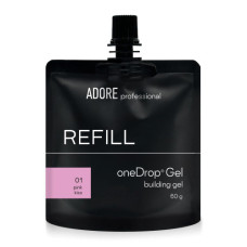Adore наповнювач для помпи Оne Drop Gel №01 – pink kiss, прохолодний ніжно-рожевий, 60 грам