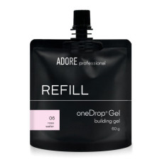 Adore наповнювач для помпи Оne Drop Gel №06 – rose water, молочний з рожевим підтоном, 60 грам