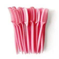 Гребінець для брів та вій рожевий, 10 шт