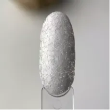 Гель-лак для нігтів Art Bubble №B003 напівпрозорий білий з білими пластівцями, 6 мл