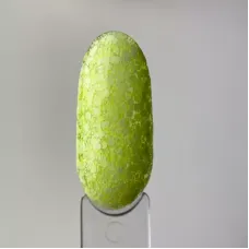 Гель-лак для нігтів Art Bubble №B004 напівпрозорий жовтий з білими пластівцями, 6 мл