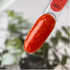 Гель-лак для нігтів Art Bubble №B009 напівпрозорий червоний з білими пластівцями, 6 мл