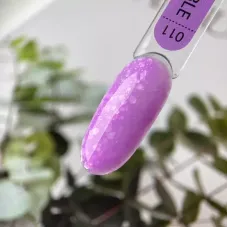 Гель-лак для нігтів Art Bubble №B011 напівпрозорий лавандовий з білими пластівцями, 6 мл