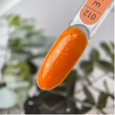 Гель-лак для нігтів Art Bubble №B012 напівпрозорий оранжевий з білими пластівцями, 6 мл