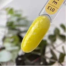 Гель-лак для нігтів Art Bubble №B013 напівпрозорий жовтий з білими пластівцями, 6 мл