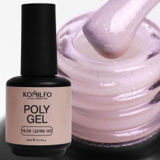 Полігель для нігтів Komilfo PolyGel 005 Nude Glitter, 15 мл