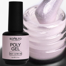 Полігель для нігтів Komilfo PolyGel 008 Milky Glitter, 15 мл