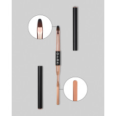 Пензлик Dark двосторонній чорний (шпатель + заокруглений гель 10 мм)