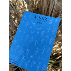 Слайдер-дизайн SLIDIZ наклейка на будь-якому тлі, білі квіти, гілочки, написи. (093)