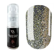 Омбре спрей для нігтів Valeri Express Ombre Spray №13 золотий крупний глітер, 7.5 грам Видалити