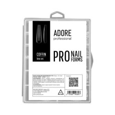 Верхні форми для нарощення Adore professional Pro Nail Forms Coffin low arc, 120 шт