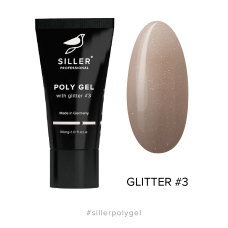 Полігель Siller Poly Gel with glitter №3 – золотий пісок з глітером, 30 мл