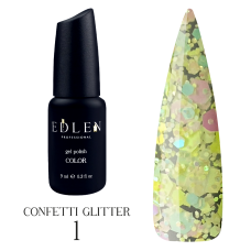 Гель-лак Edlen Confetti Glitter 001, 9 мл