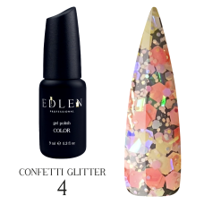 Гель-лак Edlen Confetti Glitter 004, 9 мл
