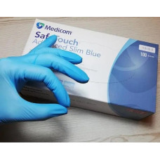 Рукавички блакитні нітрилові Medicom розмір М