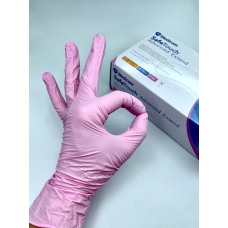 Рукавички рожеві нітрилові Medicom розмір М